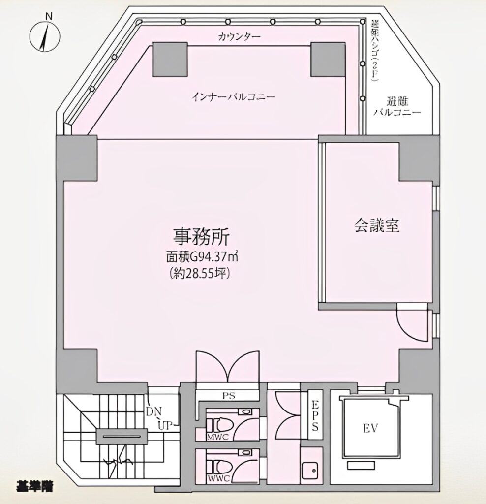 平河町の駅近オフィス！スケルトン天井＆インナーバルコニーの写真2
