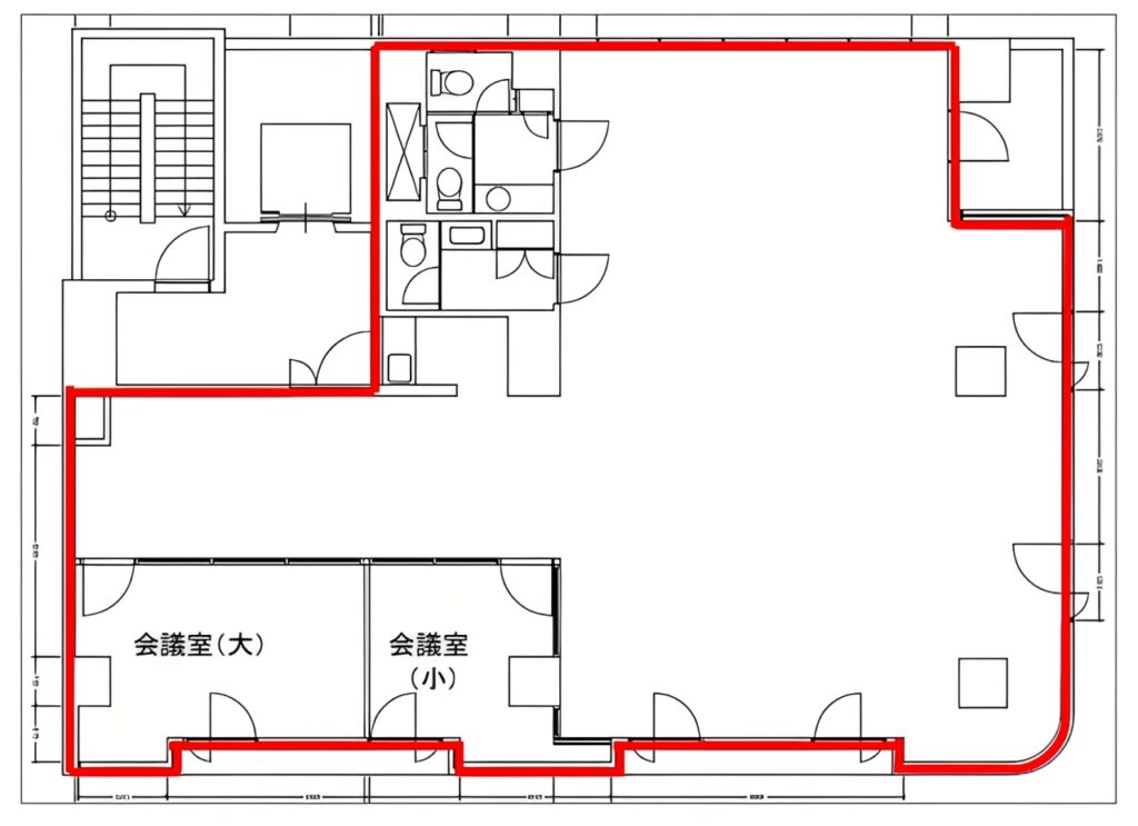 大手町駅徒歩5分！ガラスパーテーションの会議室2室付きの写真2